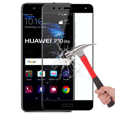 Скрийн протектори Скрийн протектори за Huawei Скрийн протектор от закалено стъкло за 3D FULL SCREEN  Full Glue напълно залепващ за Huawei P10 Lite с черен кант